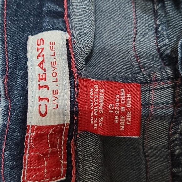 CJ Jeans Womens Denim Skirt Ankle Length Maxi Modest Darker Wash Size 12 EUC - Picture 8 of 12